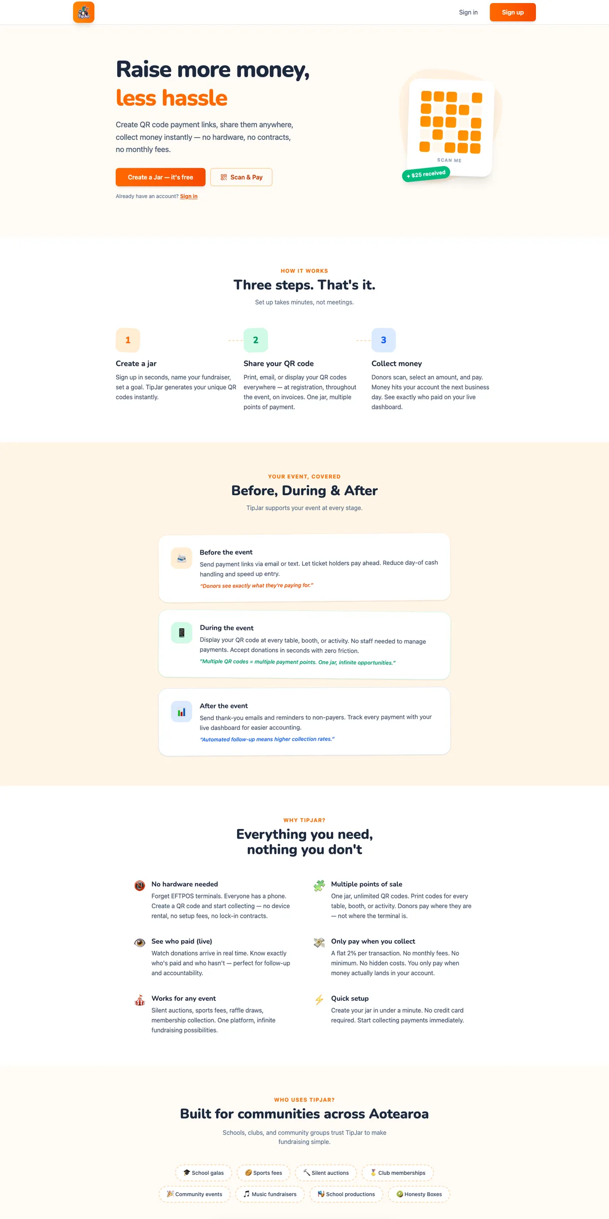 TipJar website